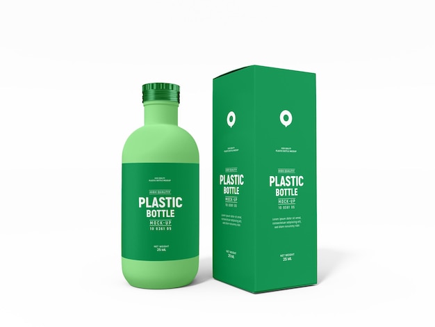 Glossy Plastic Bottle Branding Mockup