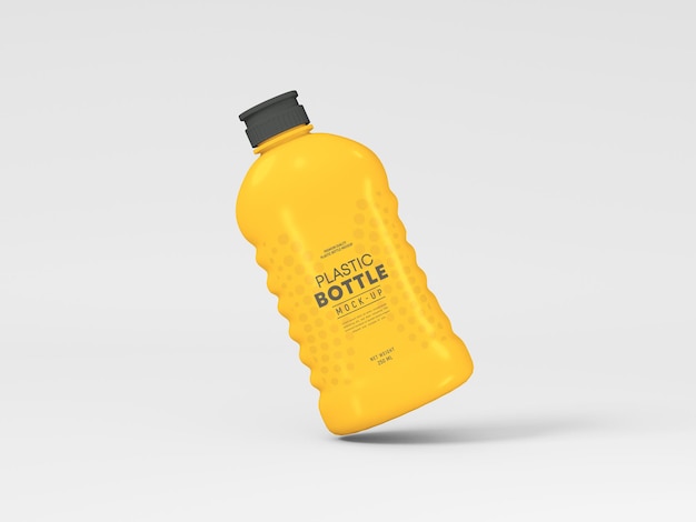 Glossy Plastic Bottle Mockup