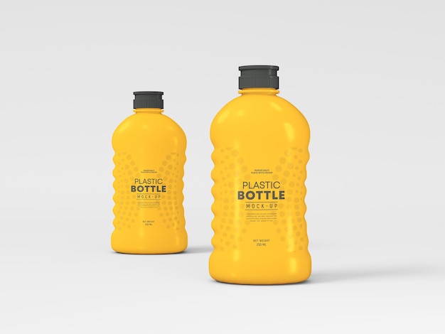 Glossy Plastic Bottle Mockup