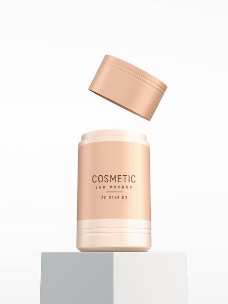 Glossy Plastic Cosmetic Container Mockup