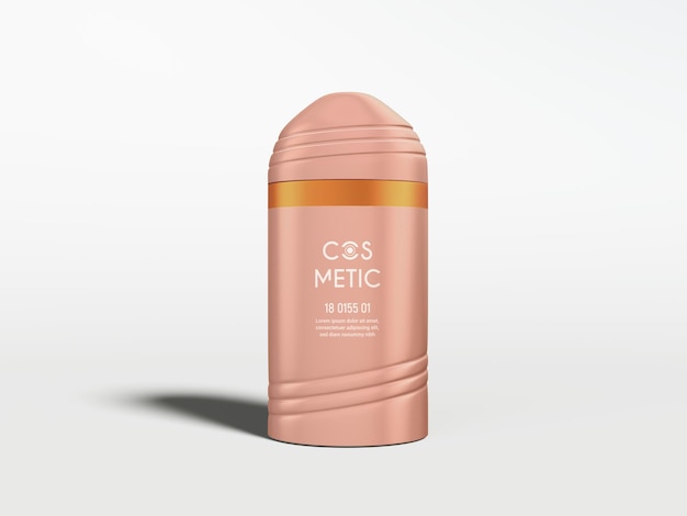 Glossy Plastic Cosmetic Cream Container Bottle Branding Mockup