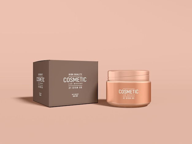 Glossy Plastic Cosmetic Cream Container Branding Mockup