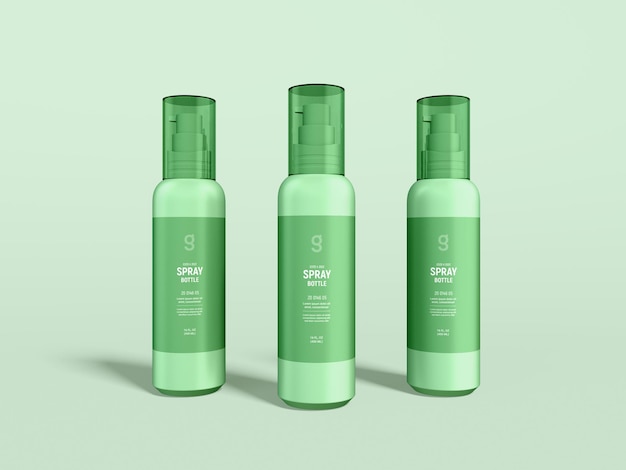 Glossy Plastic Cosmetic Pump Bottle Branding Mockup