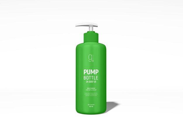 Glossy Plastic Cosmetic Pump Bottle Packaging Mockup