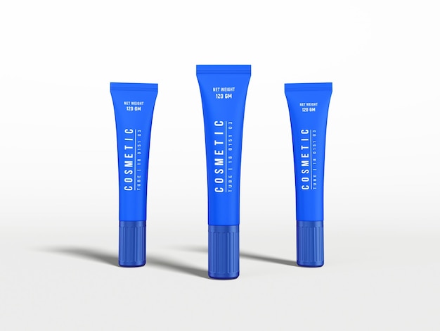 Glossy Plastic Cosmetic Tube Packaging Mockup