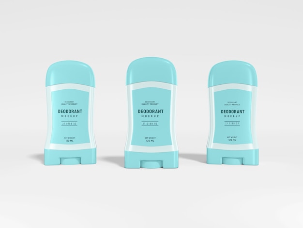 Glossy Plastic Deodorant Bottle Branding Mockup