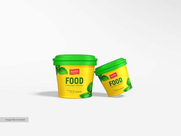 Glossy Plastic Food Container Packaging Mockup