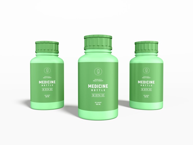 Glossy Plastic Medicine Jar Branding Mockup