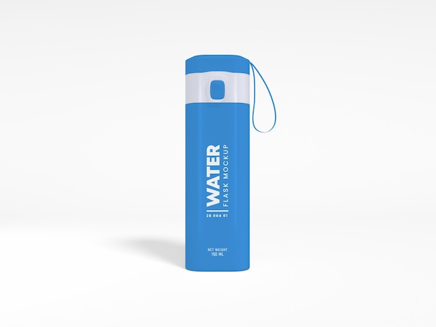 Glossy Plastic Thermal Water Sipper Flask Bottle Branding Mockup