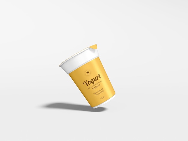 Glossy Plastic Yogurt Cup Branding Mockup