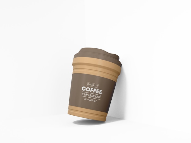 Glossy Reusable Plastic Coffee Cup Branding Mockup