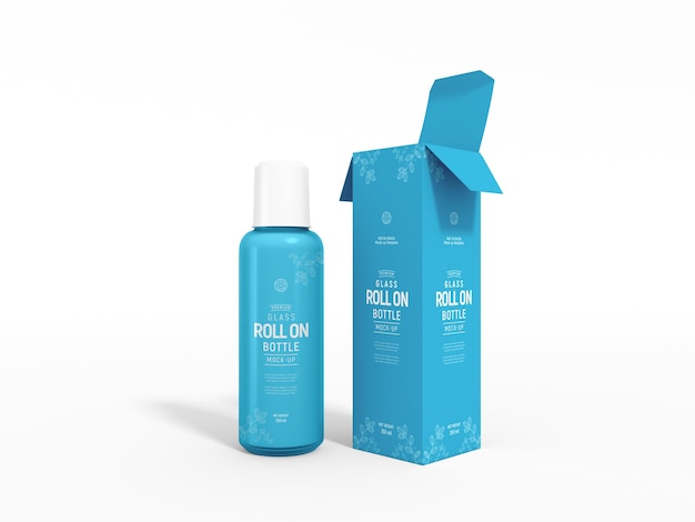 Glossy Roll On Deodorant Bottle Packaging Mockup