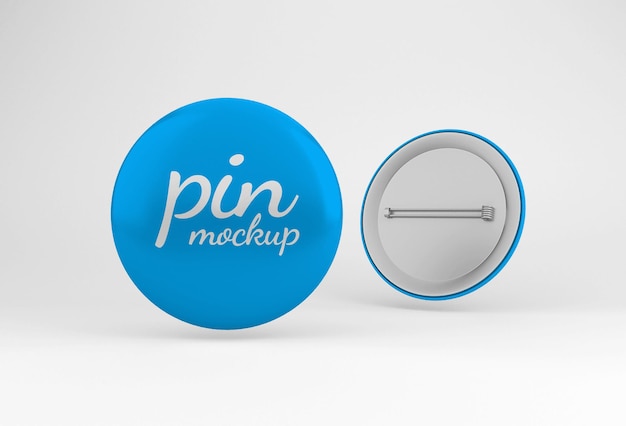 Glossy rounded badge or button pin mockup