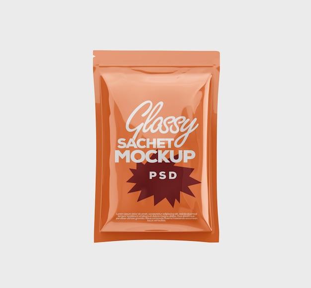 Glossy Sachet Mockup