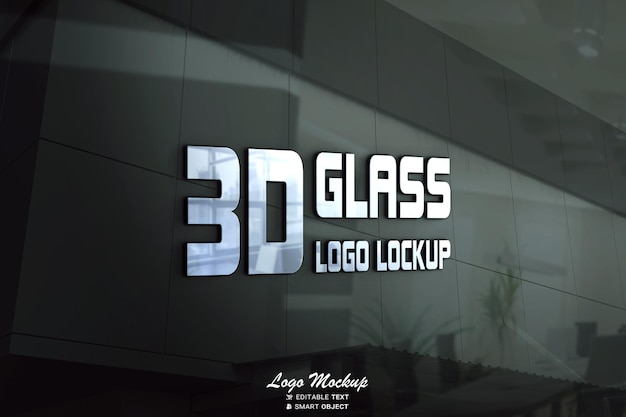 PSD glossy silver logo mockup