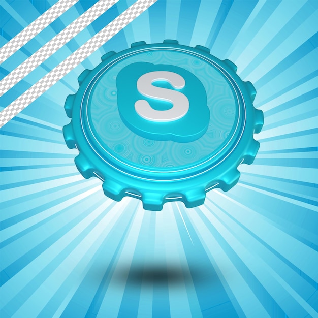 Glossy skype logo isolated 3d design