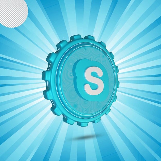 Glossy skype logo isolated 3d design