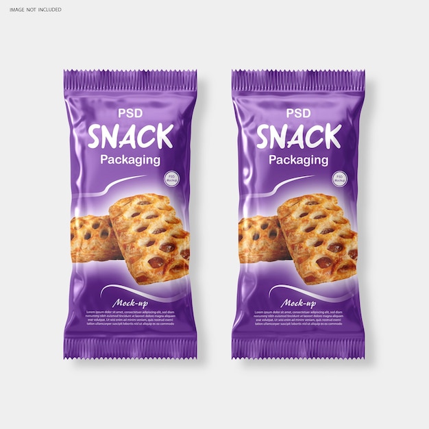 Glossy snack packaging mockup