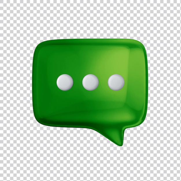 Glossy speech bubble 3d render for social media