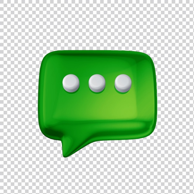 Glossy speech bubble 3d render for social media