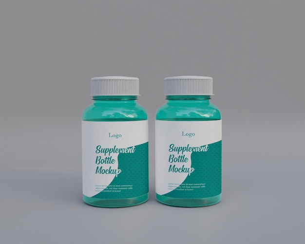 glossy supplement  medicine bottle mockup 3d