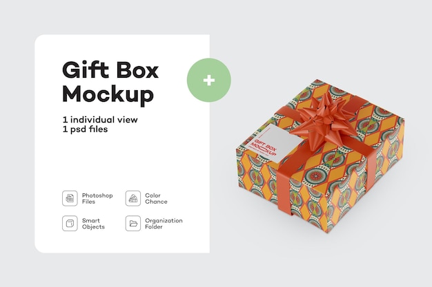 Glossy Top Gift Box Mockup