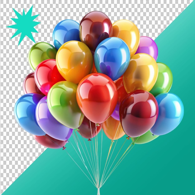 glossy tridimensional balloon on transparent background