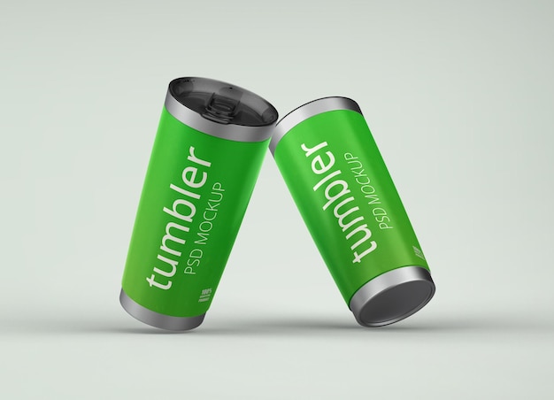 Glossy tumbler mug mockup