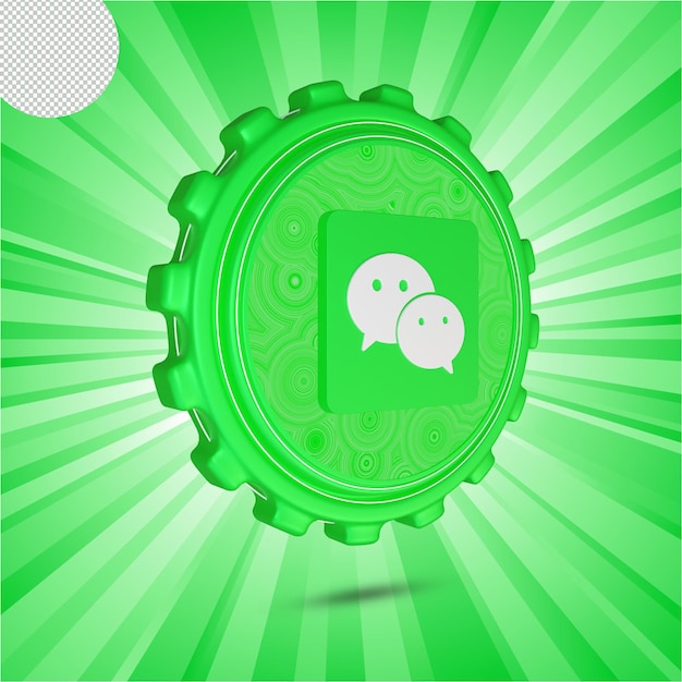 Glossy  Wechat  logo isolated 3d design