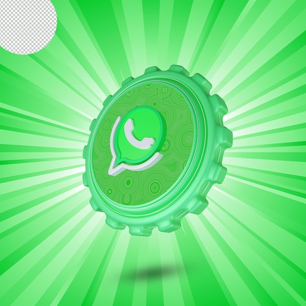 Glossy whatsapp logo isolated 3d design