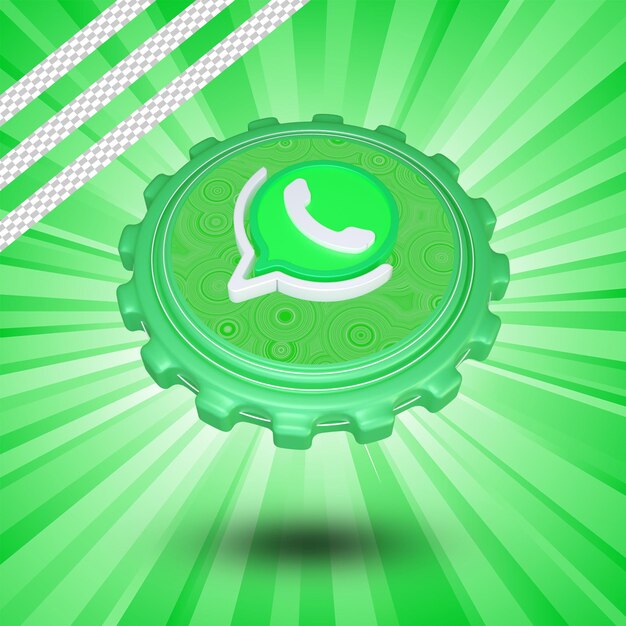 Glossy whatsapp logo isolated 3d design