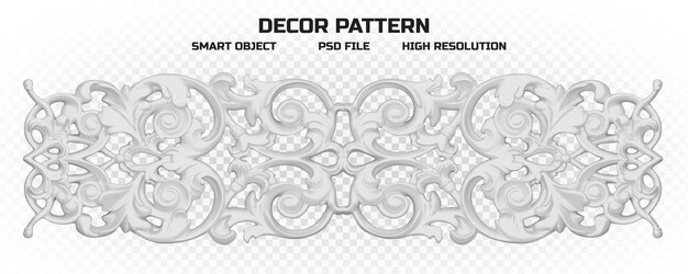 PSD glossy white decor pattern in high quality for decoration