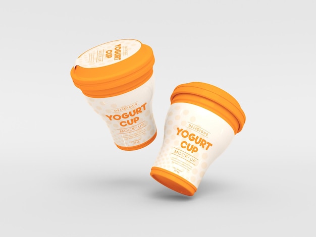 Glossy Yogurt Cup Mockup