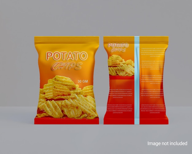 Glosy Chips packet foil mockup