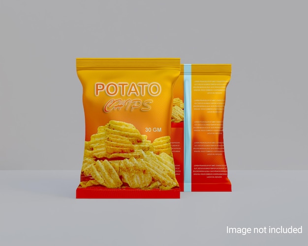 Glosy Chips packet foil mockup