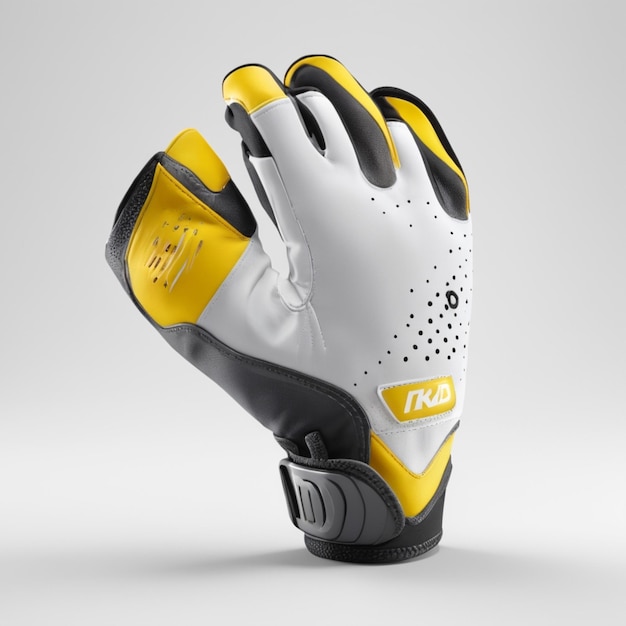 PSD a glove with a white and yellow glove that says x