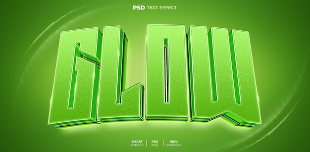 Glow 3D editable text effect