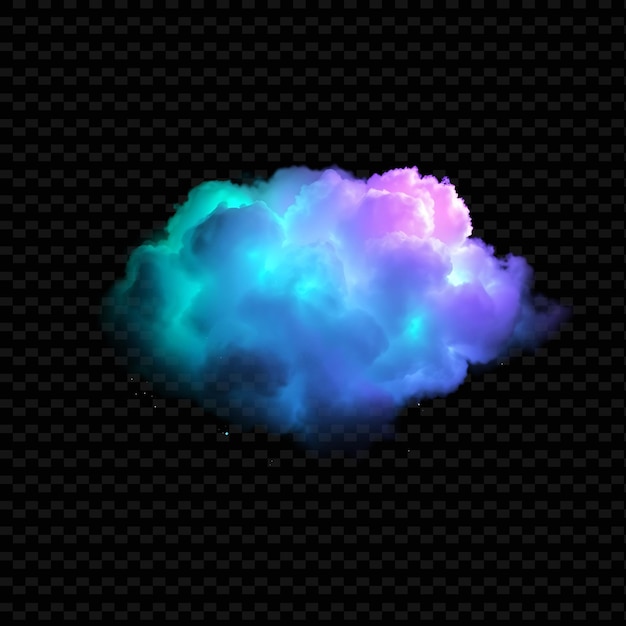 Glow in the Dark Cloud With Luminescent Edges Phosphorescent Particles and Rad_Isolated_Neon_Objecti