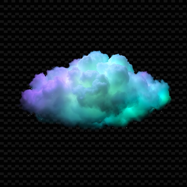 Glow in the Dark Cloud With Luminescent Edges Phosphorescent Particles and Rad_Isolated_Neon_Objecti