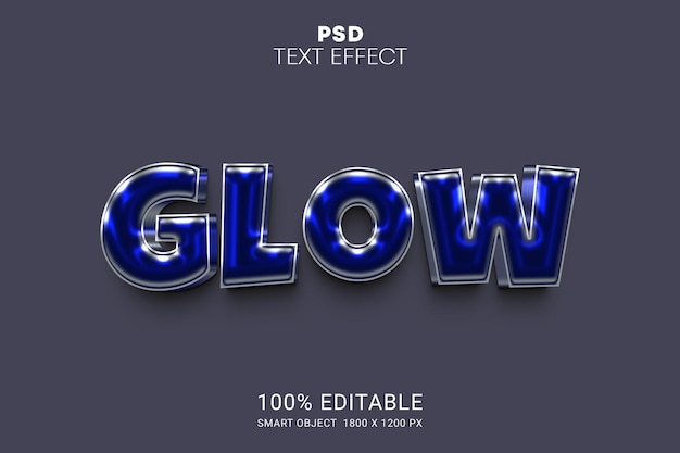 Glow editable text effect premium PSD