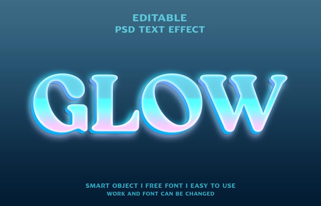 GLOW PSD text effect design free download