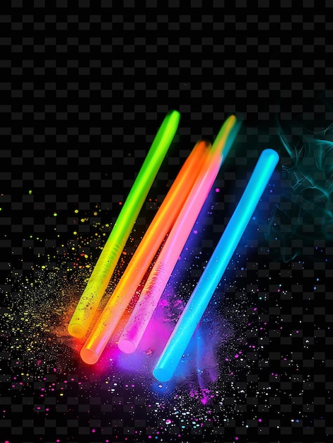 PSD glow stick light with neon glow vibrant radiant enhancing fu png y2k neon light effect design