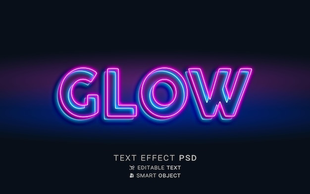 Glow text effect neon