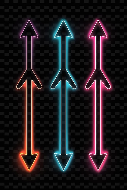 Glowing Arrows Pointing in Different Directions Arrow Shapes Y2K Texture Shape Background Decor Art