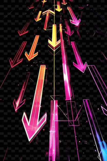 Glowing Arrows Pointing in Different Directions Arrow Shapes Y2K Texture Shape Background Decor Art