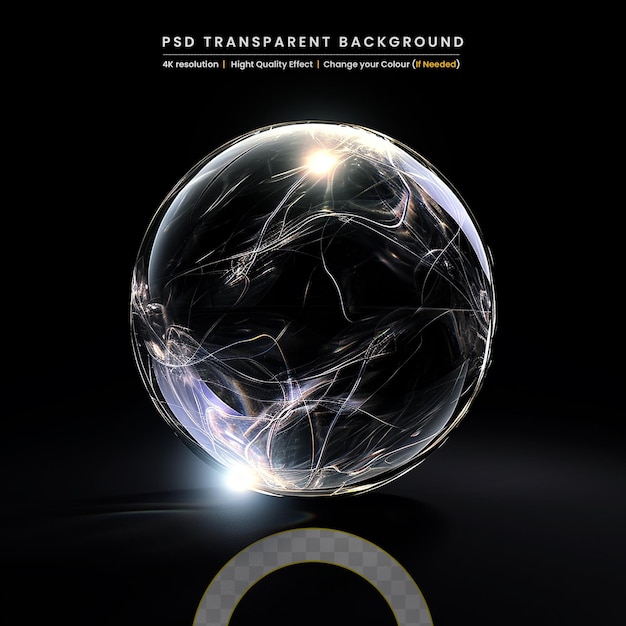 PSD glowing bubble on transparent background