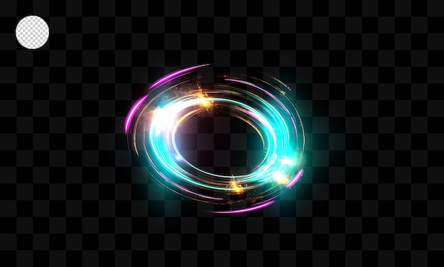 Glowing circles on a transparent background