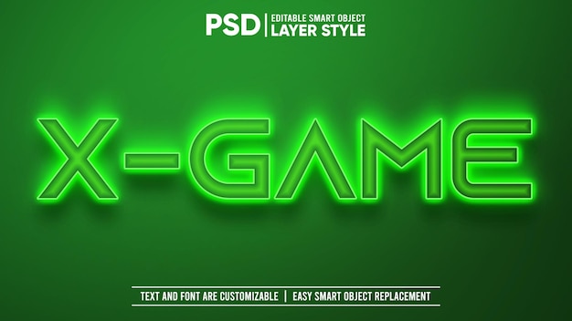 Glowing Game Station Console Green Text Effect Smart Object Mockup