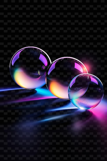 Glowing Holographic Spheres Holographic Foil Texture Materia Y2K Texture Shape Background Decor Art