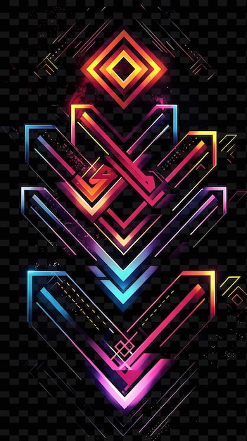 Glowing Neon Arrows Pointing in Different Directions Arrow T Y2K Texture Shape Background Decor Art